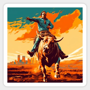 Cowboy & bull I Sticker